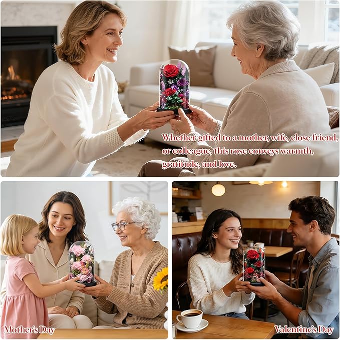 Preserved Roses,Forever Fresh Flowers 7.48in,Gift for Women,Mom,Grandma,Wife,Girlfriend,Sister,and Daughter Perfect for Birthday,Mother’s Day,Valentine’s Day (Sweetheart Carnation4)
