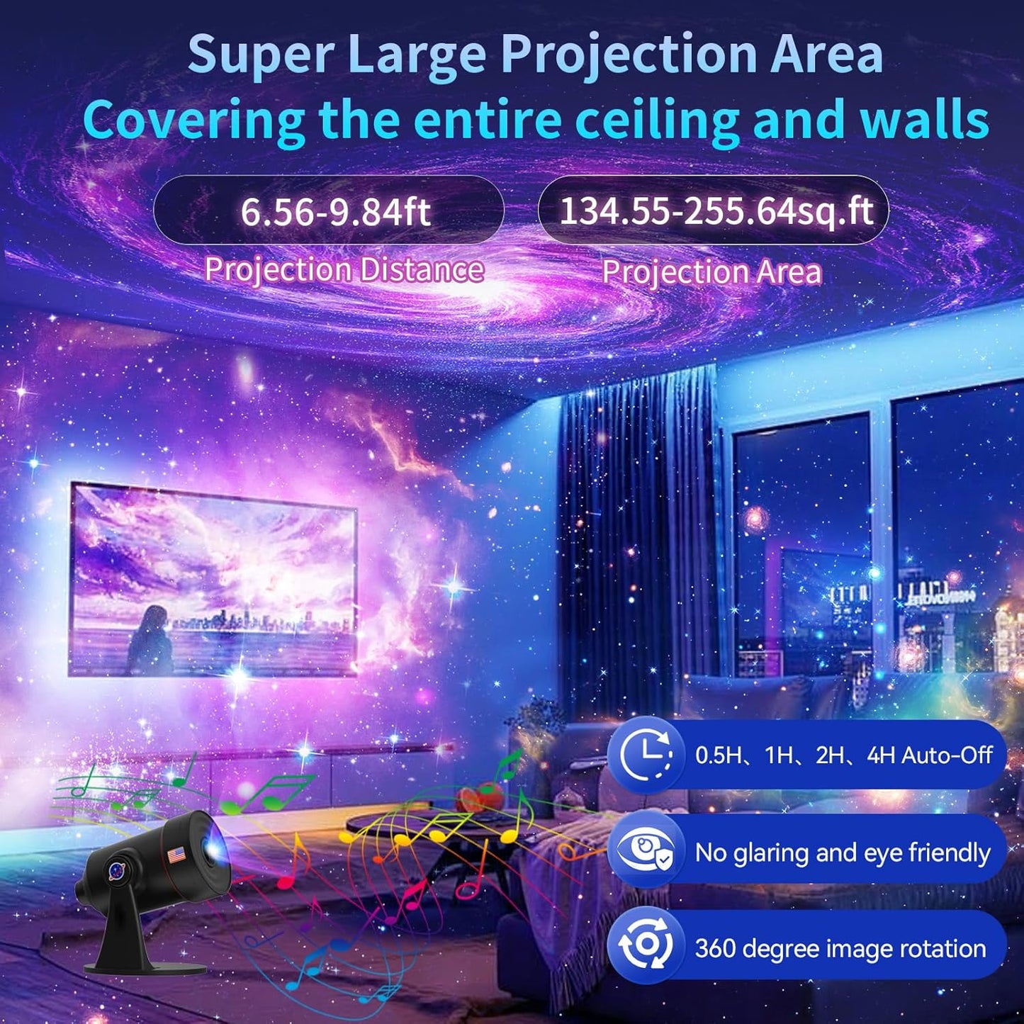 Galaxy Projector with White Noise Sound Machine 28 Soothing Sounds Memory Function Sleeping Timer Star Light Planetarium Projector with Starry Sky Space Solar System Moon Nebula for Adults Baby Kids