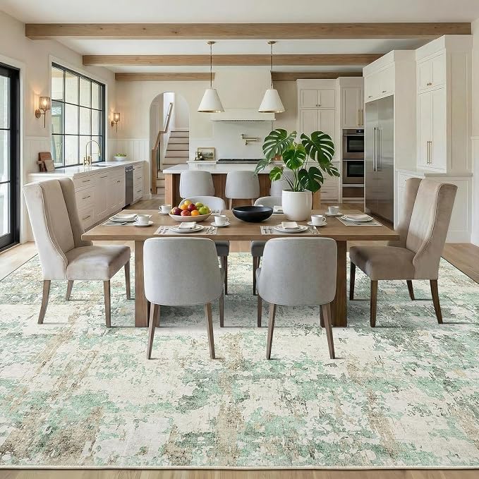 GarveeHome 6x9 Abstract Area Rug, Washable Soft Low Pile Non Slip Accent Rug for Living Room, Bedroom, Dining Room, Modern Neutral Indoor Carpet