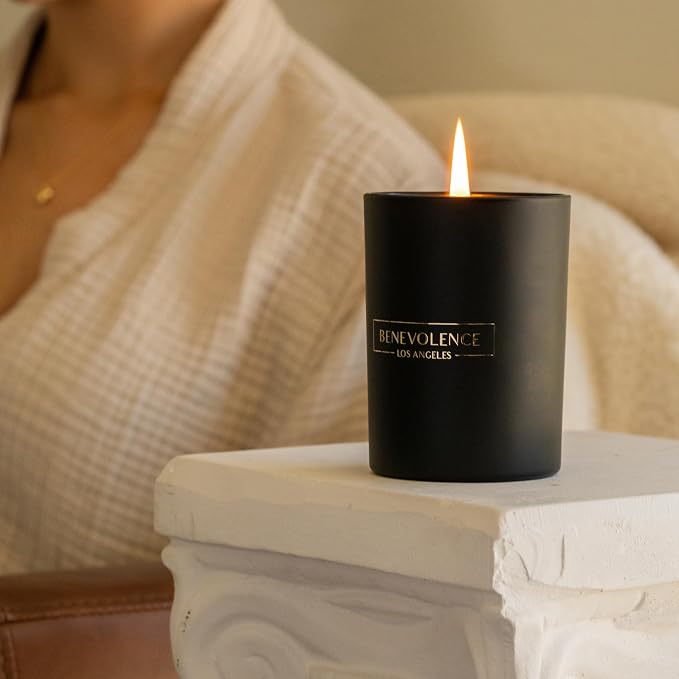 Benevolence LA Premium Black Berries Scented Candle – Long-Lasting, 45-Hour Burn – Luxury Black Wax Soy Candle for Home – Aromatherapy & Room Decor – 10oz