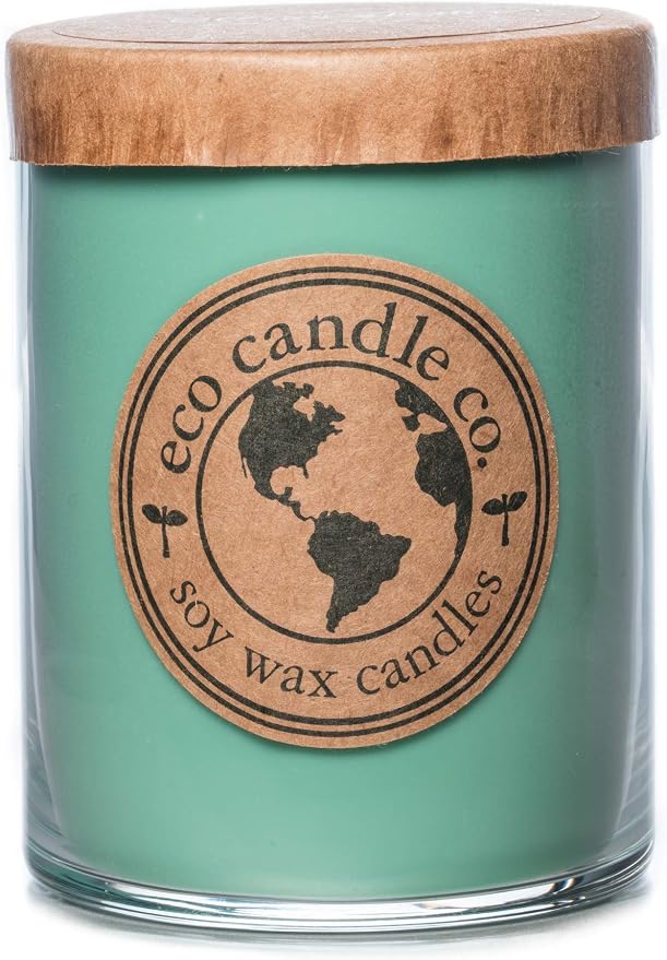 ECO CANDLE CO. Recycled Candle, Grass Stain, 18 oz. Double Wick - Scents of Fresh Cut Grass - 100% Soy Wax, No Lead, Kraft Paper Label & Lid, Hand Poured, Phthalate Free, Midwest Grown Soybeans