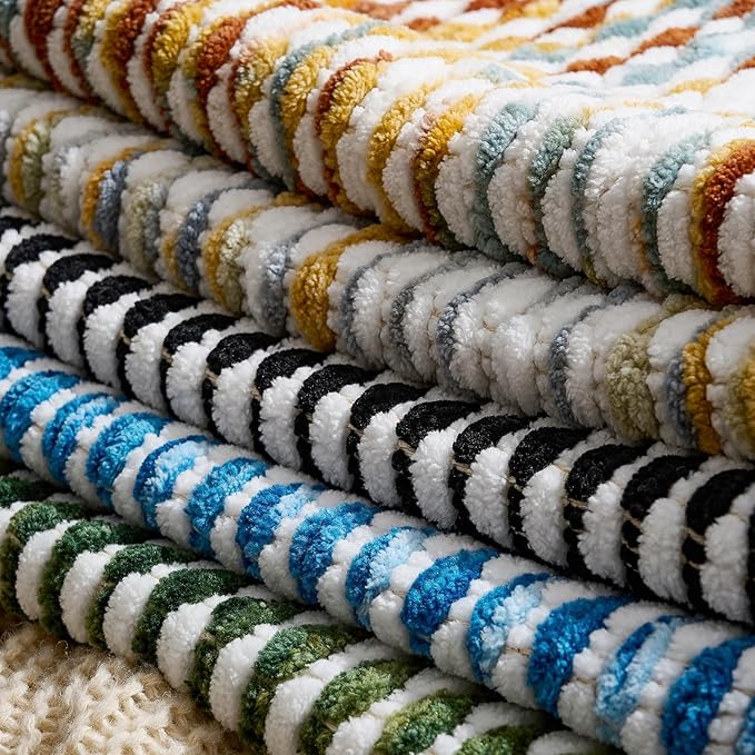 AmHoo Boho Chenille Pillow Cover Decorative Tufted Pillowcase for Couch Bed Sofa Bedroom Living Room Modern 12 x 20-Inch Black