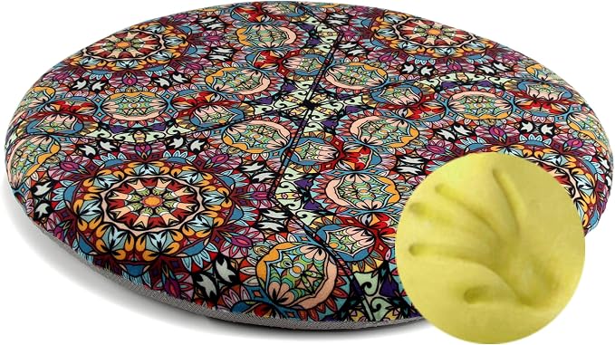 Sigmat Memory Foam Seat Cushion Anti-Slip Soft Round Chair Pad 18 Inch Graphic