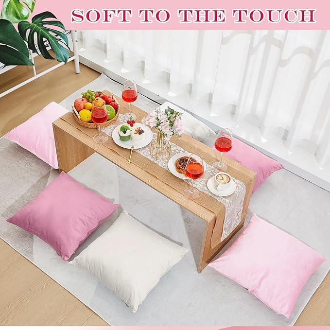 Berlune 12 Pcs Velvet Throw Pillow Covers 18" x 18" Decorative Cushion Cases Soft Pillowcase for Graduation Coquette Party Accessories Couch Sofa Bed Chair Home Decor, No Inserts (Pink Series)