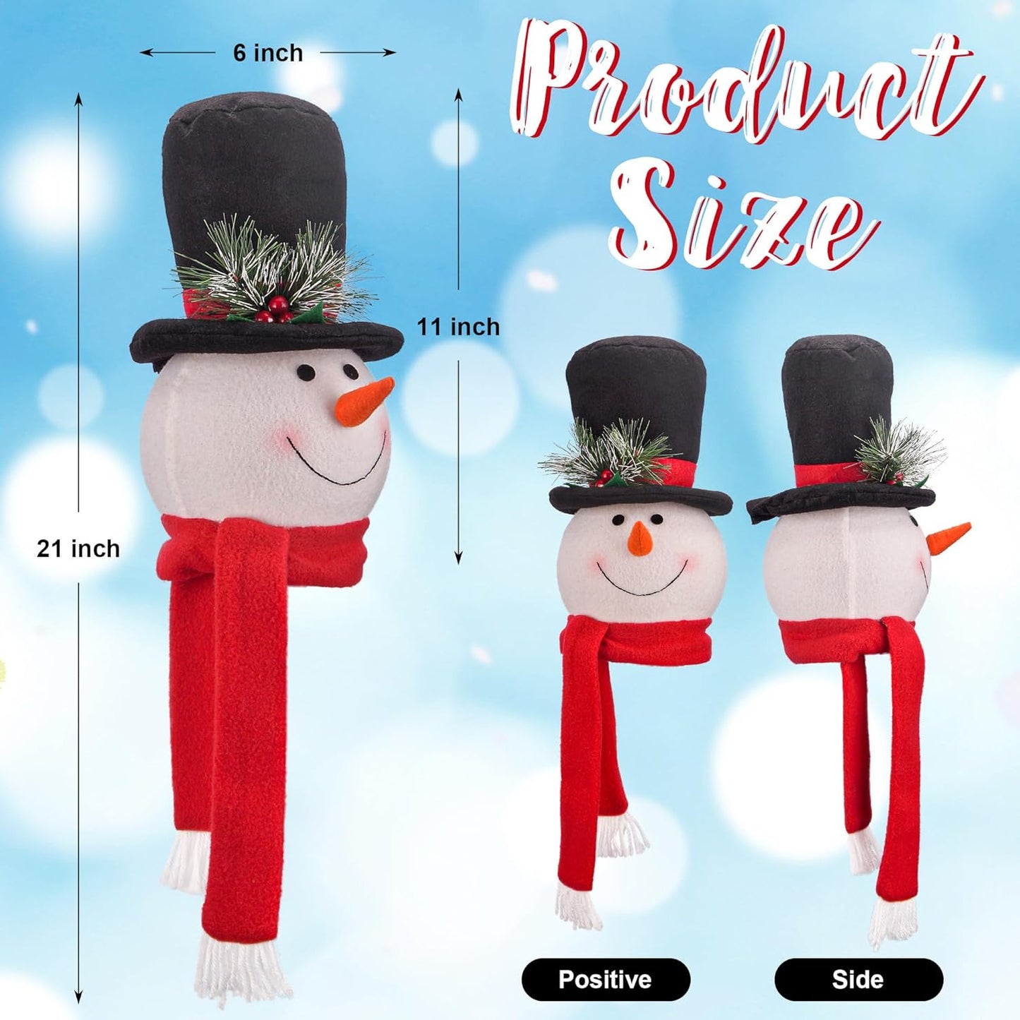Christmas Tree Topper Snowman – Cute Hugger Santa Xmas Snowman Tree Topper, Christmas Tree Decoration for Holiday & New Year, Fits 4–7.5 FT Christmas Trees