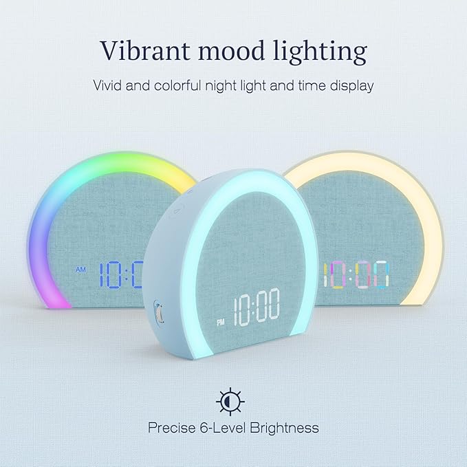 ANJANK Super Loud Alarm Clock with Wireless Bed Shaker, Vibrating Dual Alarm with Light Wake Up for Heavy Sleepers & Hearing Impaired, 9-Color Night Light, 5 Sounds, 0-100% Dimmer, USB Charger