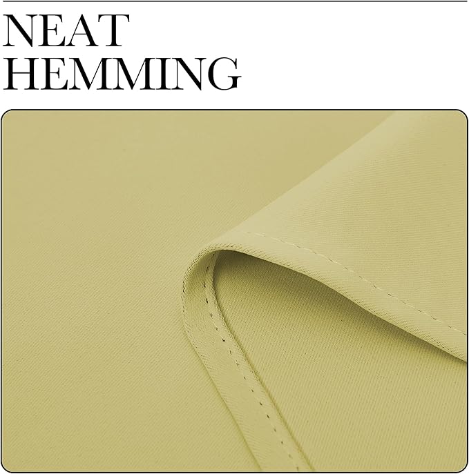 NICETOWN Paler Yellow Blackout Curtains 63 inches Long for Living Room, Darkening Window Curtain Panels, Easy-Care Solid Thermal Insulated Draperies/Drapes for Daughter Room