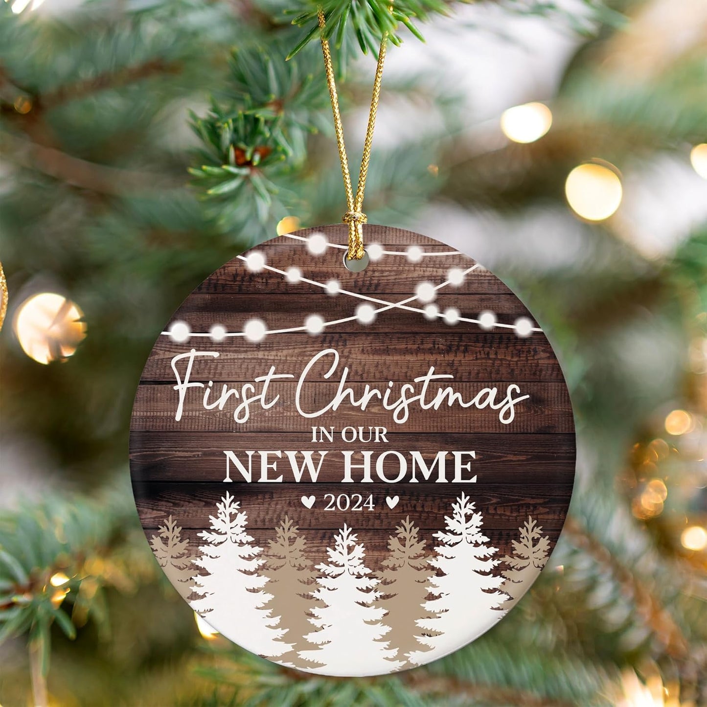 First Christmas in New Home Ornament 2024, Housewarming Gifts Ceramic Ornament, New Home Gift Ideas 2024 for Christmas, First Home Presents for Women, Couple
