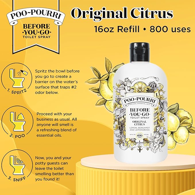 Poo-Pourri Before-You-Go Toilet Spray Refill Bottle, Original