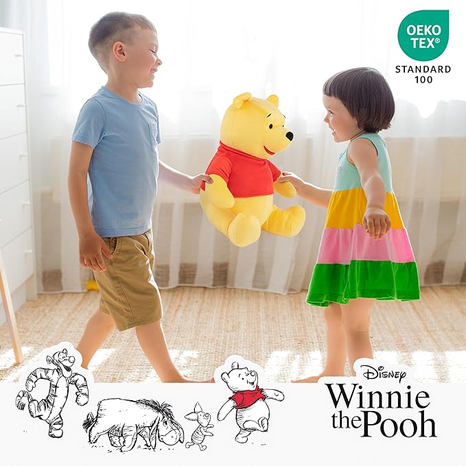 Jay Franco Disney Winnie The Pooh Pillow Buddy - Super Soft Polyester Microfiber, 16 inches (Official Disney Product)