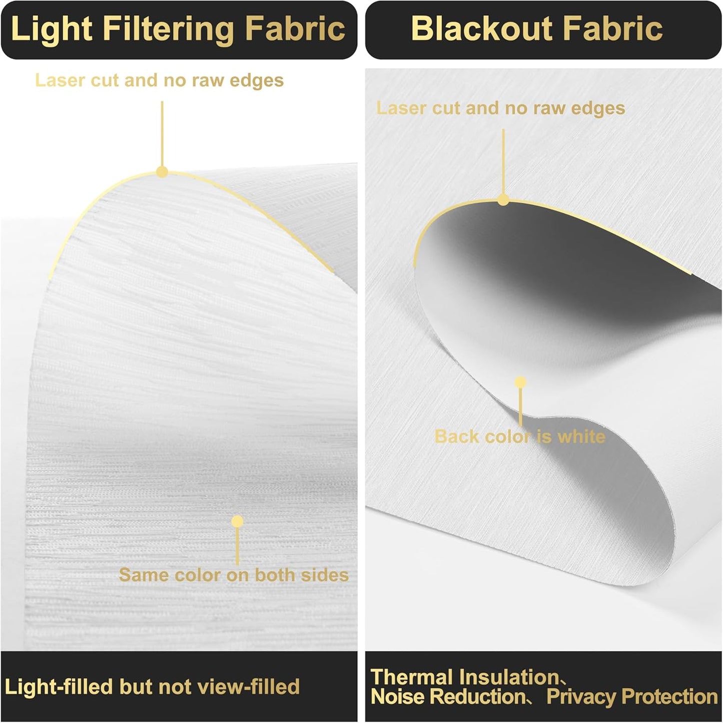 BERISSA Cordless Dual Roller Shades with Cassette Valance,Double Window Shades Blackout and Light Filtering Shades,Day and Night Roller Shades for Home Office Door.Striped Jacquard White.49 W x 64" H