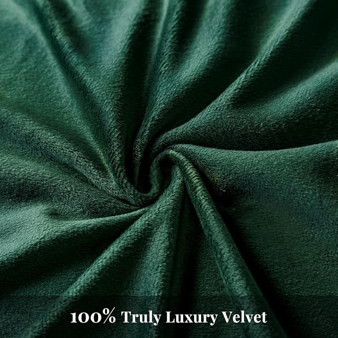 WARMDERN Emerald Green Flannel Velvet Duvet Cover Queen Size Duvet Cover Bedding Sets, 3pcs Ultra Soft Luxury Textured Modern Crystal Velvet Duvet Covers with Zipper Closure(Emerald Green, Full)