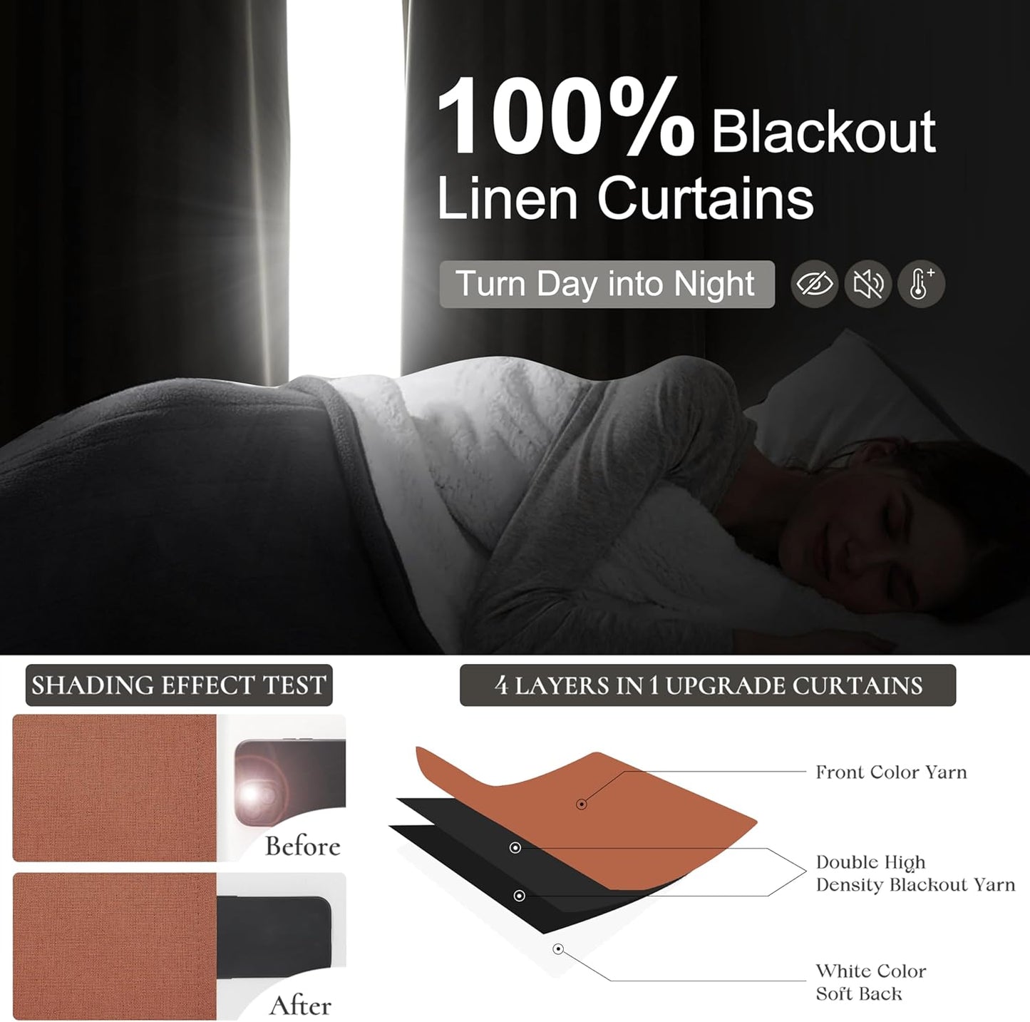 Fall Burnt Orange Curtains Pinch Pleated Blackout 90 Inches Long 2 Panels Set,Terracotta Autumn Color Decor Retro for Living Room/Bedroom Antique Copper Rust Boho 70s Window Drapes Thermal (W40"xL90")