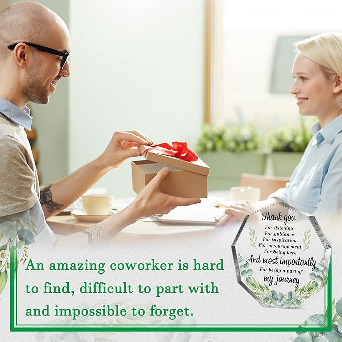 Yinder Thank You Gifts for Women Appreciation Gifts for Coworker Employee Nurse Teacher Leader Boss Inspirational Quotes Acrylic Desk Decor for Home Office Farewell Retirement