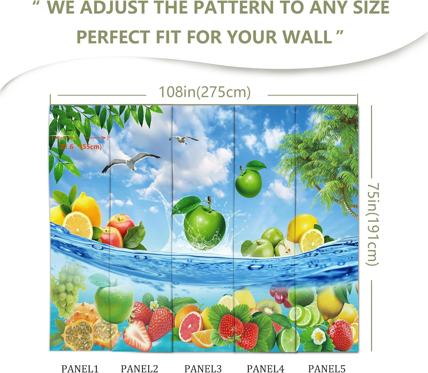 Fruit Wall Mural Wallpaper for Bedroom Living Room(Not Peel and Stick)