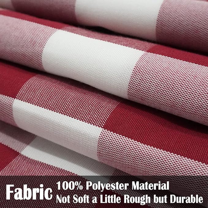 CARRIE HOME Red Buffalo Check Pillow Covers 18 x 18 Set of 2 Red Plaid Check Outdoor Pillow Covers 18x18 Burgundy Throw Pillows for Christmas Decor