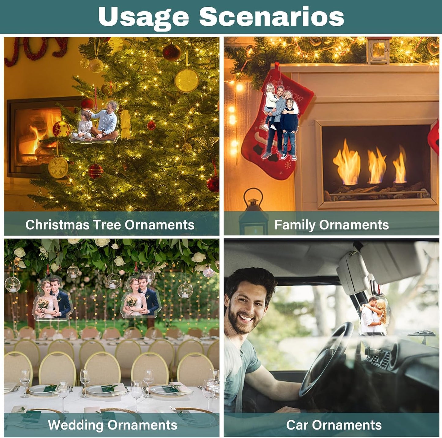 Personalized Photo Ornament 2025 Custom Picture Christmas Ornaments Personalized Xmas Tree Ornaments for Family Dad Mom Grandma Grandpa Friend