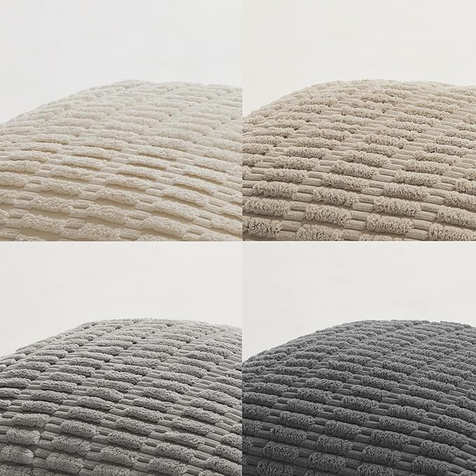 Fancy Homi 4 Packs Decorative Throw Pillow Covers for Living Room Couch Bed, Modern Farmhouse Boho Home Décor Accent Cushion Case, 20" x 12" (Pack of 4), Grey Series