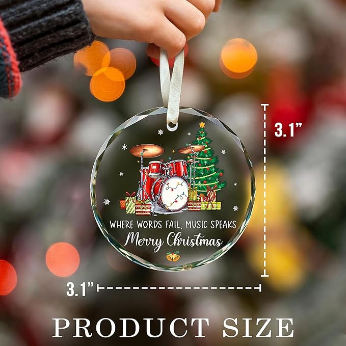 Drummer Ornament – Drum Christmas Ornament, Drummer Ornaments for Christmas Tree, Musical Christmas Ornaments, Percussion Christmas Ornament, Drummer Gift, Gifts for Drummers