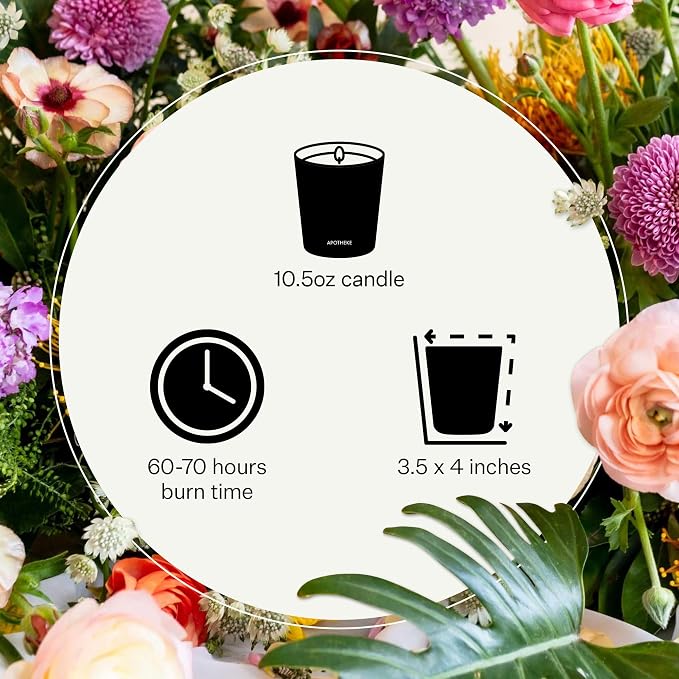 Apotheke Signature Scented Candles for Home, Sea Salt Grapefruit - 10.5 oz - Soy Wax, Non Toxic, Large Jar White - Luxury Candle Gifts for Women & Men - Pepper, Dew Drops, and Tarragon