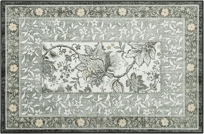 GarveeHome Provence Fog 2x3 Door Mat Indoor Rugs for Entryway Small Botanical Grove Cottagecore Washable Non-Slip Low-Pile Rug for Bedroom Kitchen Bathroom Entrance