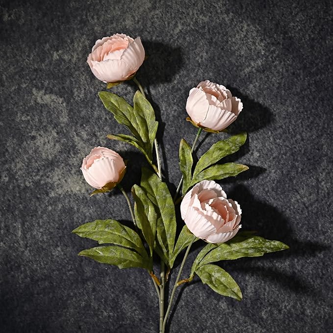 Waipfaru 6 Pcs Faux Peonies Artificial Flowers for Vase, 27" Fake Silk Peonies Flowers for Wedding, Vase Filler Flowers for DIY Bouquets Centerpieces Bridal Shower Office Decor- Mixing