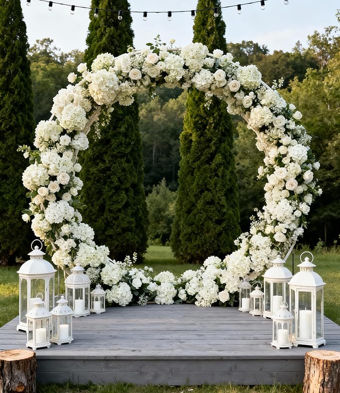 AVIVIHO 65pcs White Hydrangea Artificial Flowers Bulk (Not Squished, No Steaming Need) Ivory Faux Hydrangeas Bouquet Silk Flowers with Stems for Wedding,Party,Centerpieces,Home,Baby Shower Decor