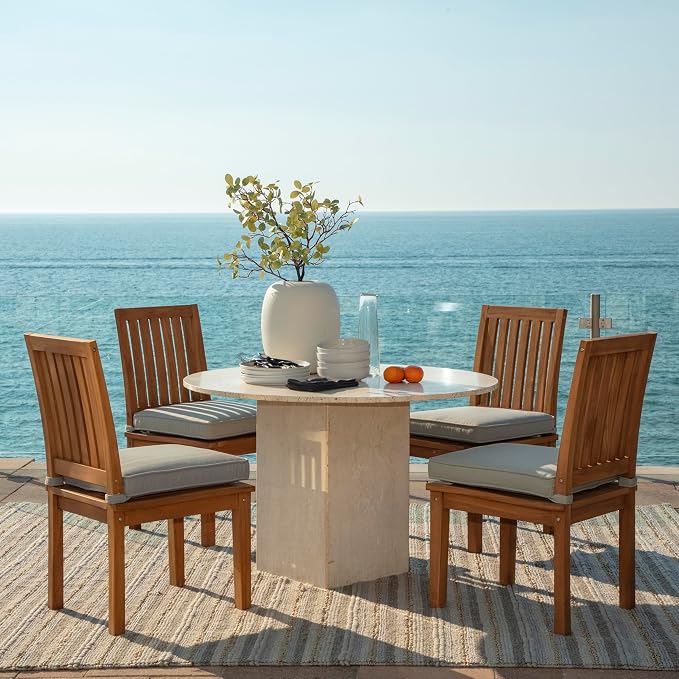 Arden 19 x 19 Luxury Foam Outdoor Double Welted Dining Seat Cushion, Made with PROFOAM, Performance Fabric, Rain-Proof, Fade Resistant, Heathered Taupe Woven Solid