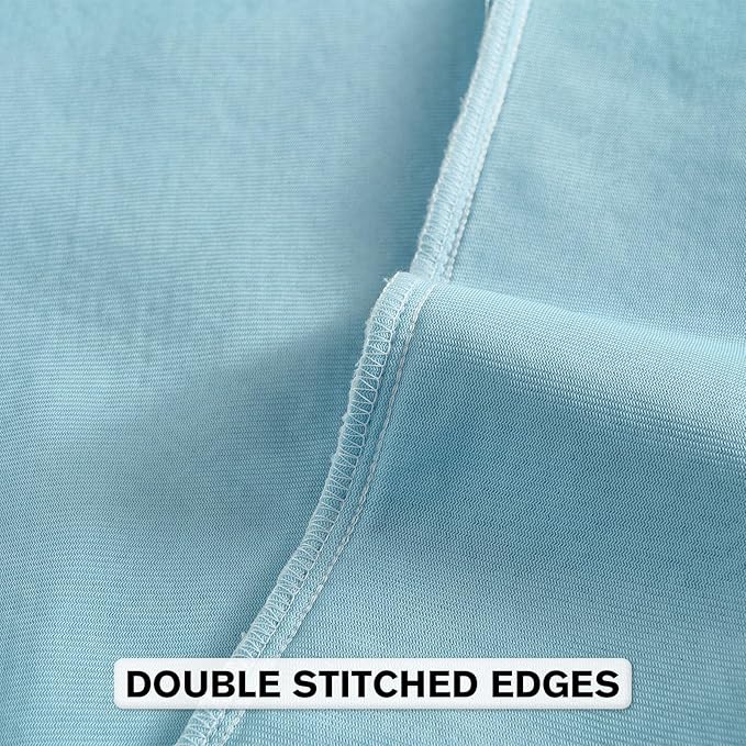 FUTEI Light Blue Chenille Throw Pillow Covers 24x24 Inch Set of 2,Soft Striped & Diamond Textured European Cushion Cases,Modern Home Decor for Couch Living Room