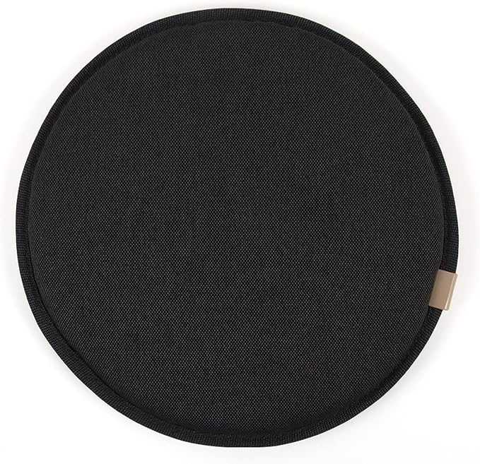Round Seat Cushion with Ties Breathable Bar Stool Cushion Cover Tatami Cushion Pillow Kitchen, Home, Office Chair Cushion Cover (18 inch, Black)