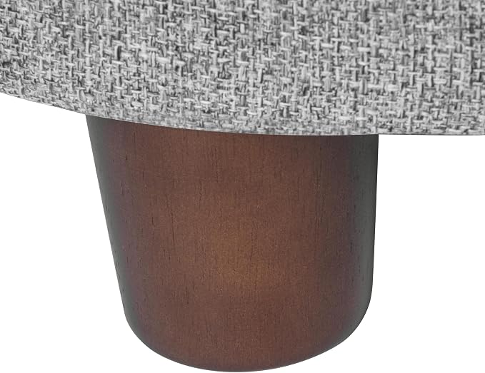 HomePop 19" Round Storage Ottoman - Light Gray Tweed