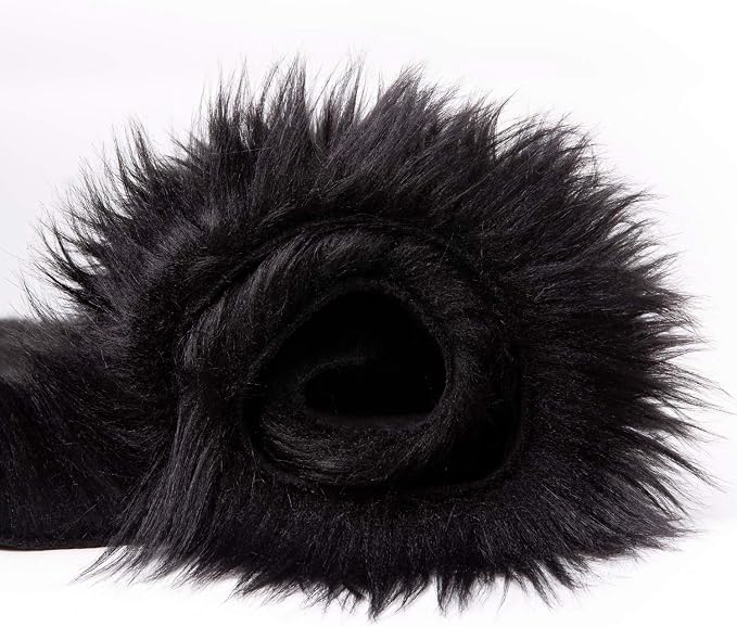 Ashler faux fur rug, Fluffy Shaggy Area Rug Ultra Soft 3 x 3 Feet Round Fur Rug, Black Fuzzy Rug Machine Washable Shag Rug, Nursery Decor Throw Rugs for Bedroom, kids room, Living Room