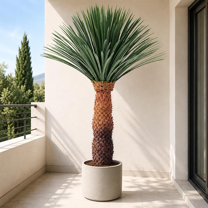 6FT Artificial Agave Plant in Black Pot Tall Faux Agave Floor Plant with Removable White Coating, Fake Yucca Look Plant for Indoor Outdoor Front Porch Patio Home Office Hotel Desert Style Decor