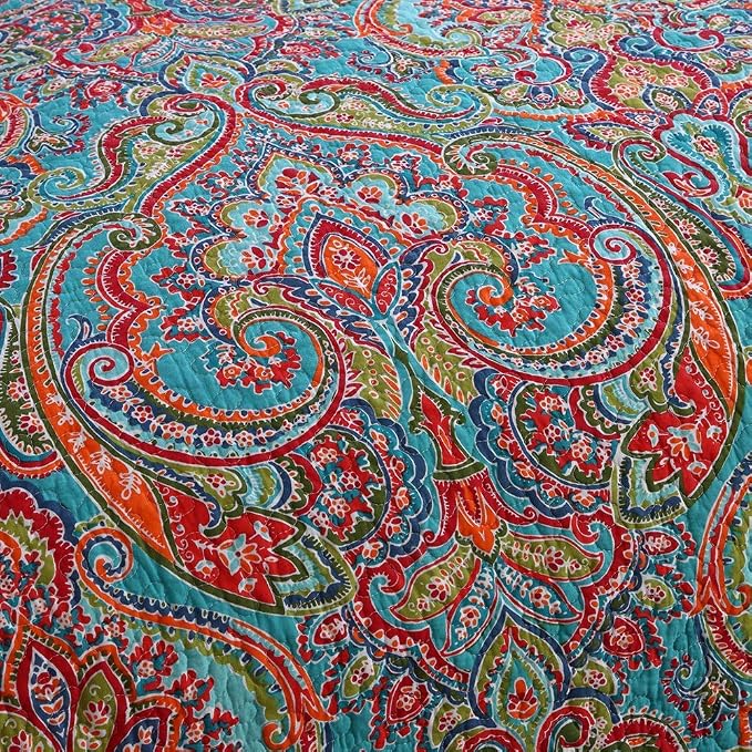 NEWLAKE Quilted Throw Blanket for Bed Couch Sofa, European Gorgeous Floral, 60X78 Inch