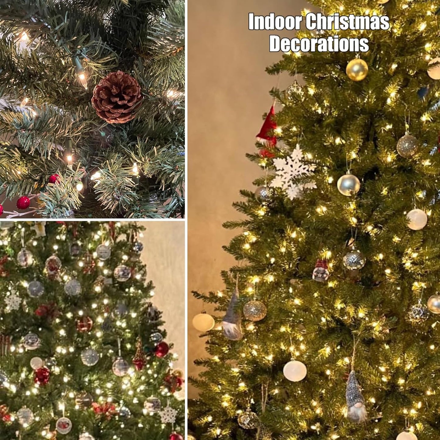 HISHINY Christmas Lights 100 Count Clear Christmas Tree Lights String with Green Wire for Outdoor Indoor Christmas Decorations Wedding Decorations Valentines Day Decor,UL Certified (21feet)