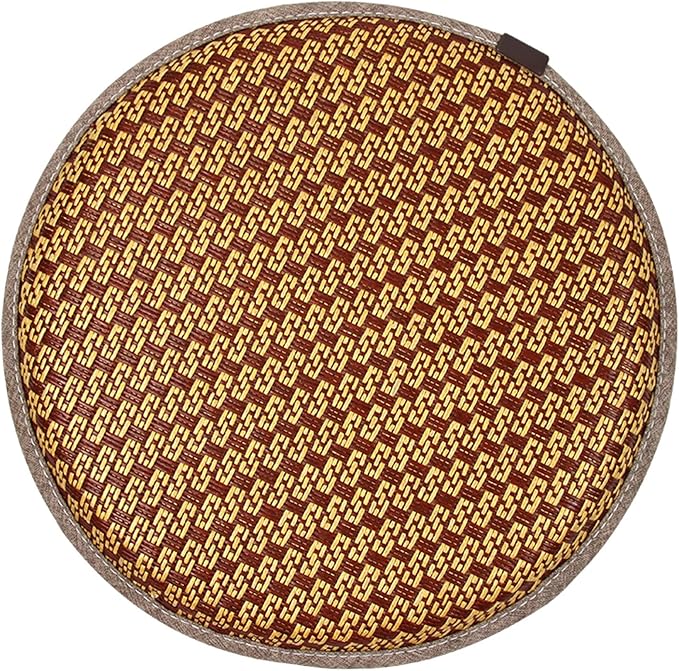 Round Seat Cushion with Ties Breathable Bar Stool Cushion Cover Tatami Pillow Kitchen, Home, Office Chair Cushion Cover (Coffee Cooling mat, 13 inch)