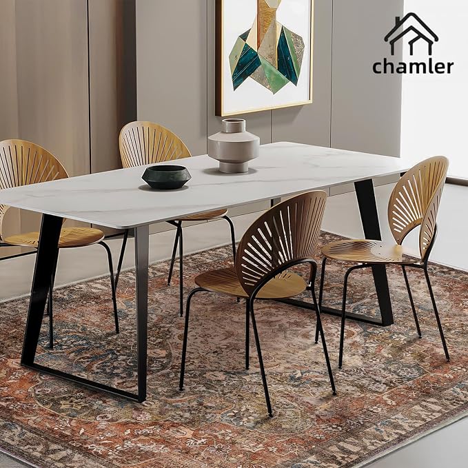 chamler 5x7 Washable Area Rug Vintage Traditional Floor Cover Foldable Thin Kitchen Accent Indoor Distressed Non Slip Carpet Rugs for Bedroom Living Room Bathroom