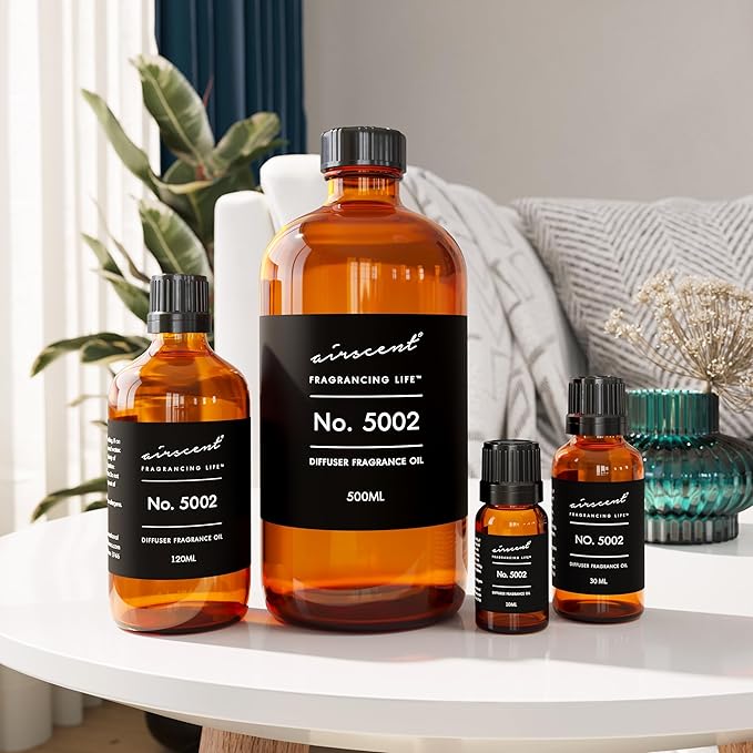 AirScent Creed-Aventus-Inspired Diffuser Oil - No. 5002 Perfume Dupe - Premium Fragrance Oil Blend for Ultrasonic and Waterless Diffusers and Crafting - 500 ml, 16.9 fl oz Glass Bottle