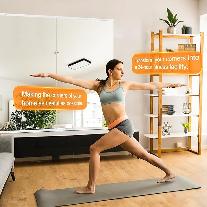 Delma Home Gym Mirror,48''x24''x2PCS White,Large Full Body Tempered Glass Frameless, Wall-Mounted for Gym, Yoga, Garage, Bedroom, Bathroom