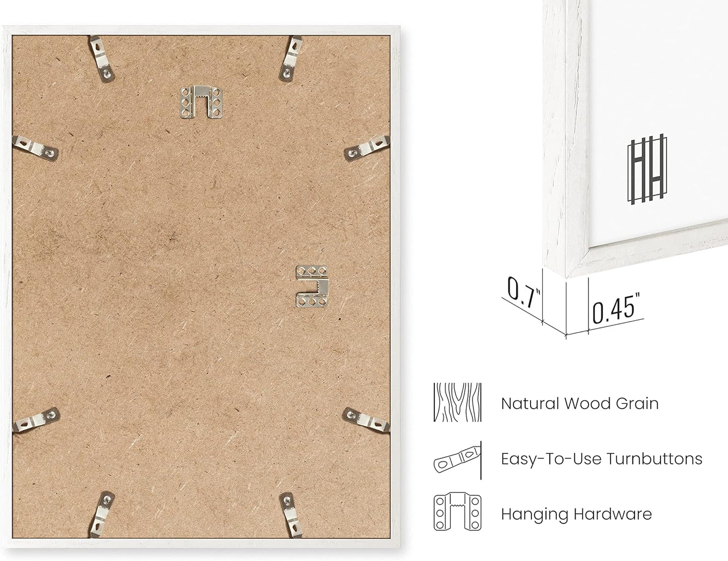 HAUS AND HUES Standalone White Oak Frame Set of 3-16x24
