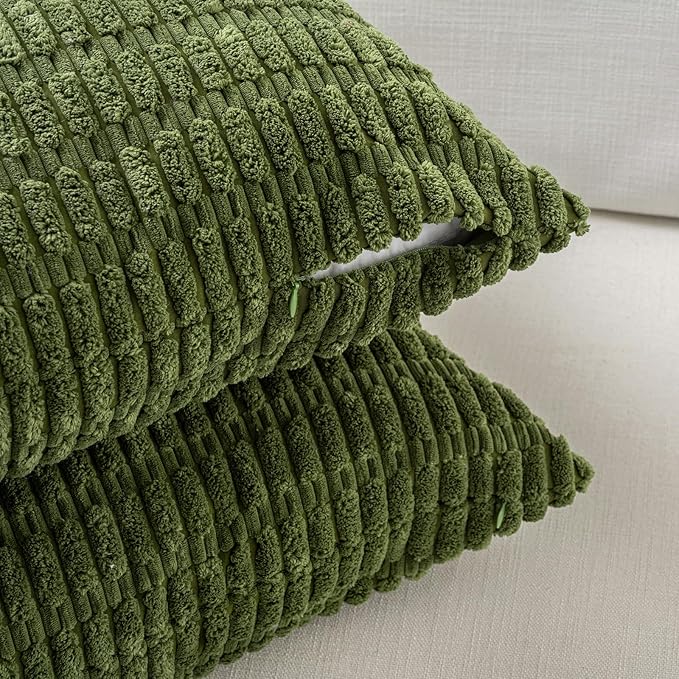 Fancy Homi 4 Packs Decorative Throw Pillow Covers for Living Room Couch Bed, Modern Farmhouse Boho Home Décor Accent Cushion Case, 24" x 12" (Pack of 4), Green Series