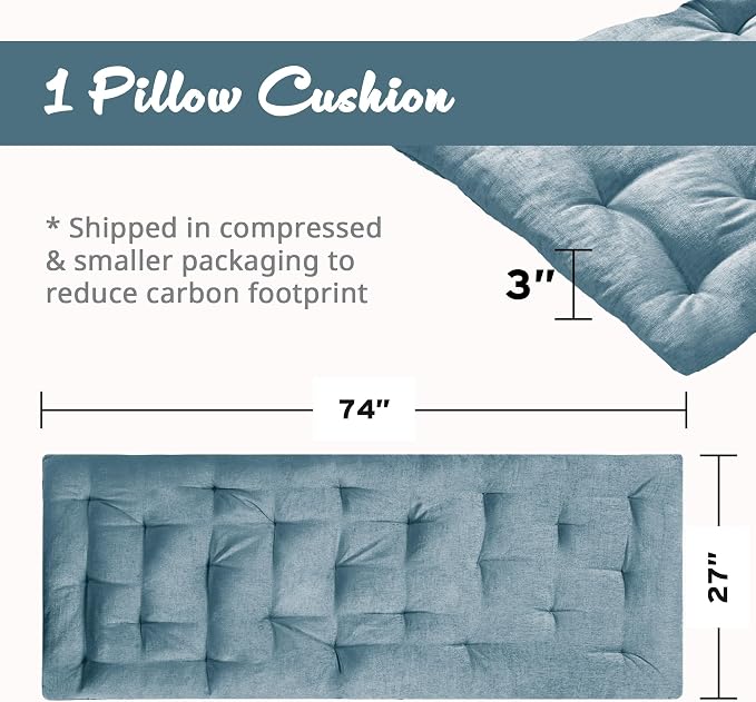 Intelligent Design Edelia Foldable Poly Chenille Light Weight Lounge Floor Pillow Cushion Tufted Seat for Meditation, Game Playing, Yoga, Reading with Travel Wrap, 74x27, Aqua