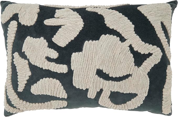 SARO LIFESTYLE Luxe Embroidered Velvet Throw Pillow Cover
