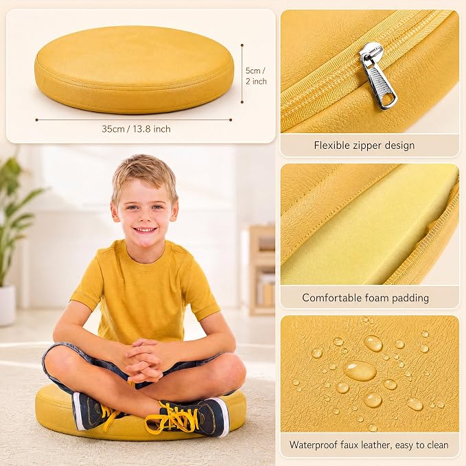 Juexica 4 Pcs Extra Thick Flexible Seating Floor Cushions Assorted Colored Pillow Floor Cushions for Classroom Soft Flexible Seating for Kids Learning Sitting Daycare School Chair (Hippie Boho Color)