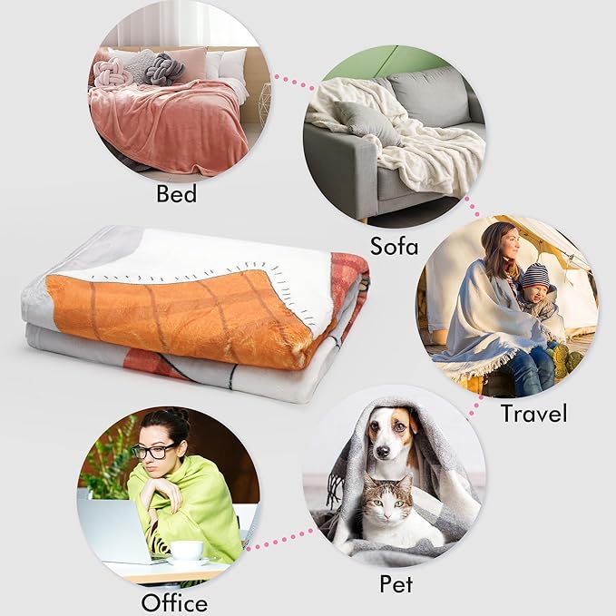 Mama Gifts Throw Blanket in Spanish, Funny Saying Cute Print Soft Cozy Grey Flannel Blanket 50x60, Gift for Mom, Home Decor for Bed Sofa