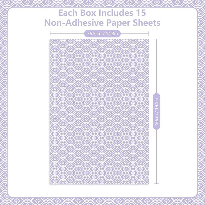 SCENTORINI Scented Drawer Liners for Dresser, 15 Sheets Lavender Scent Shelf Paper Liners, Non-Adhesive 14.3x19.5 Inch, for Home Fragrant Bedroom Drawer Closet Shelves