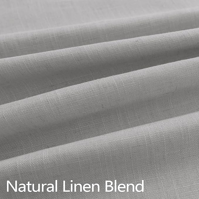 Light Grey Pinch Pleat Curtains 108 Inches Long for Living Room 2 Panel Back Tab Light Filtering Thick Sheer Linen Pleated Drape Semi Privacy White Gray Curtain for Bedroom Extra Long 9 FT Length Dove
