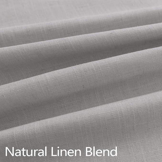 Pinch Pleat 102 Inch Curtains for Living Room Bedroom 2 Panels Back Tab Pleated Long Drapes Semi Sheer Filter Light Grey Linen Curtain for Patio Sliding Door Farmhouse 40x102 Length Silver Dove Gray
