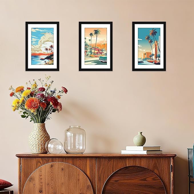 FIXSMITH 8x12 Picture Frame Set of 4, Photo Frame with HD Plexiglass, Display Pictures 6x8 with Mat or 8x12 Without Mat, Black Picture Frames Collage Wall Decor, Gallary Wall Frame