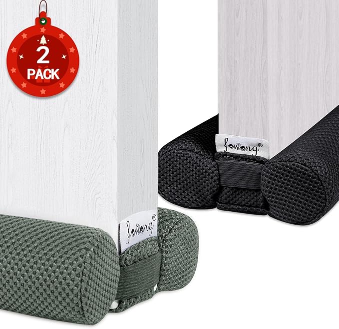 fowong Door Draft Stopper Double Side Adjustable Seal Bottom of Doors 32" + 36" Soundproofing Under Door Noise Stopper for Bottom of Doors
